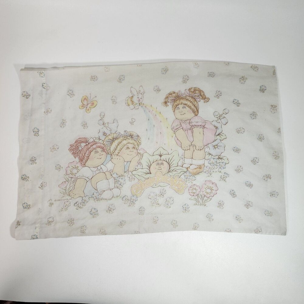 Cabbage Patch Pillow Case Vintage 1980s Double Sided